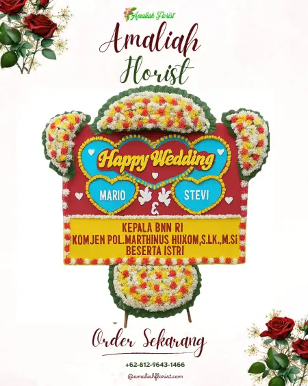 Papan Bunga Pernikahan Gedung Boga